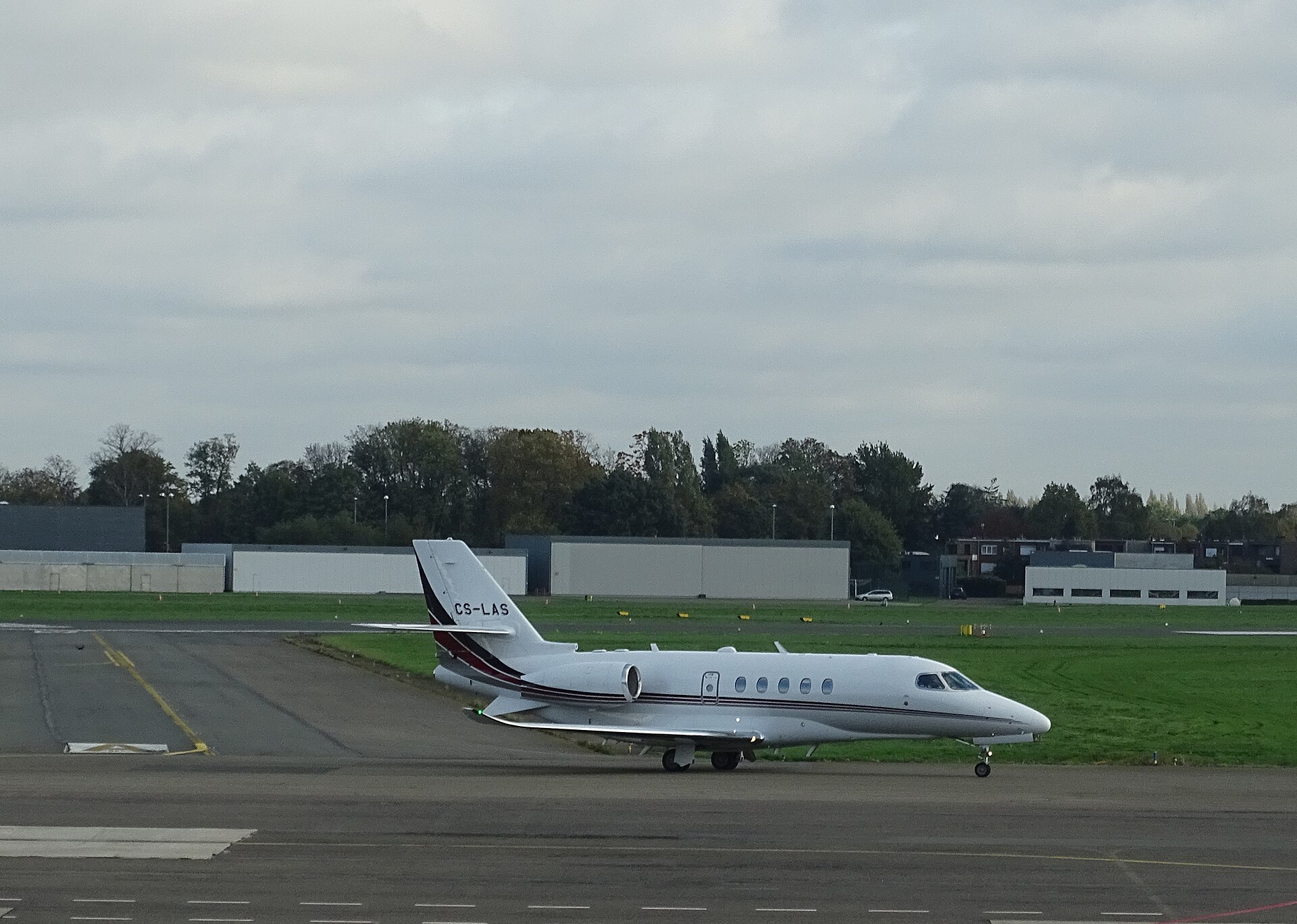 Midsize jet taxiing